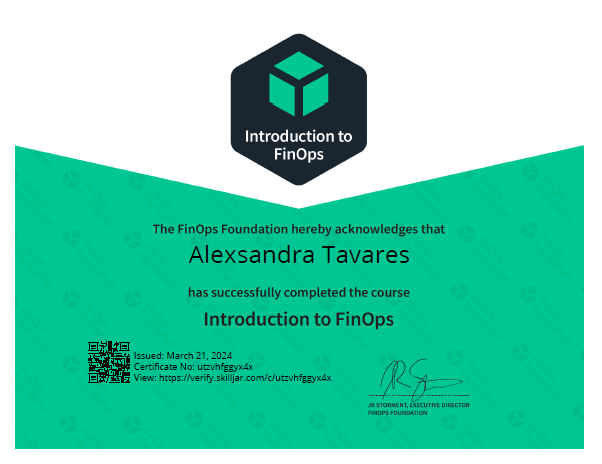 Certificado Introduction to FinOps - FinOps
